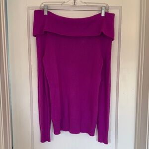 Antonio Melani Off-Shoulder Purple Pink Cashmere Sweater